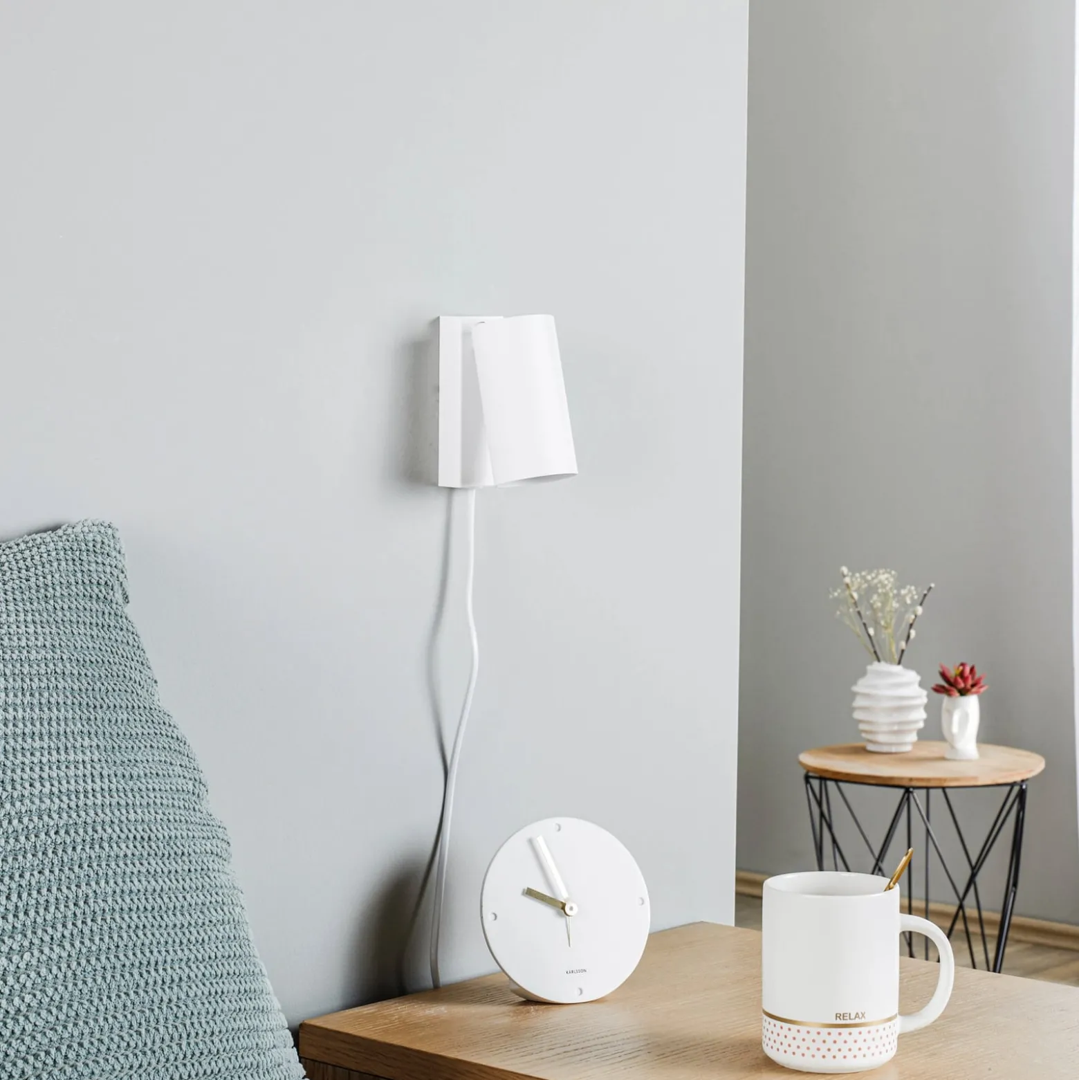 Wandstrahler Mono I mit Stecker weiß