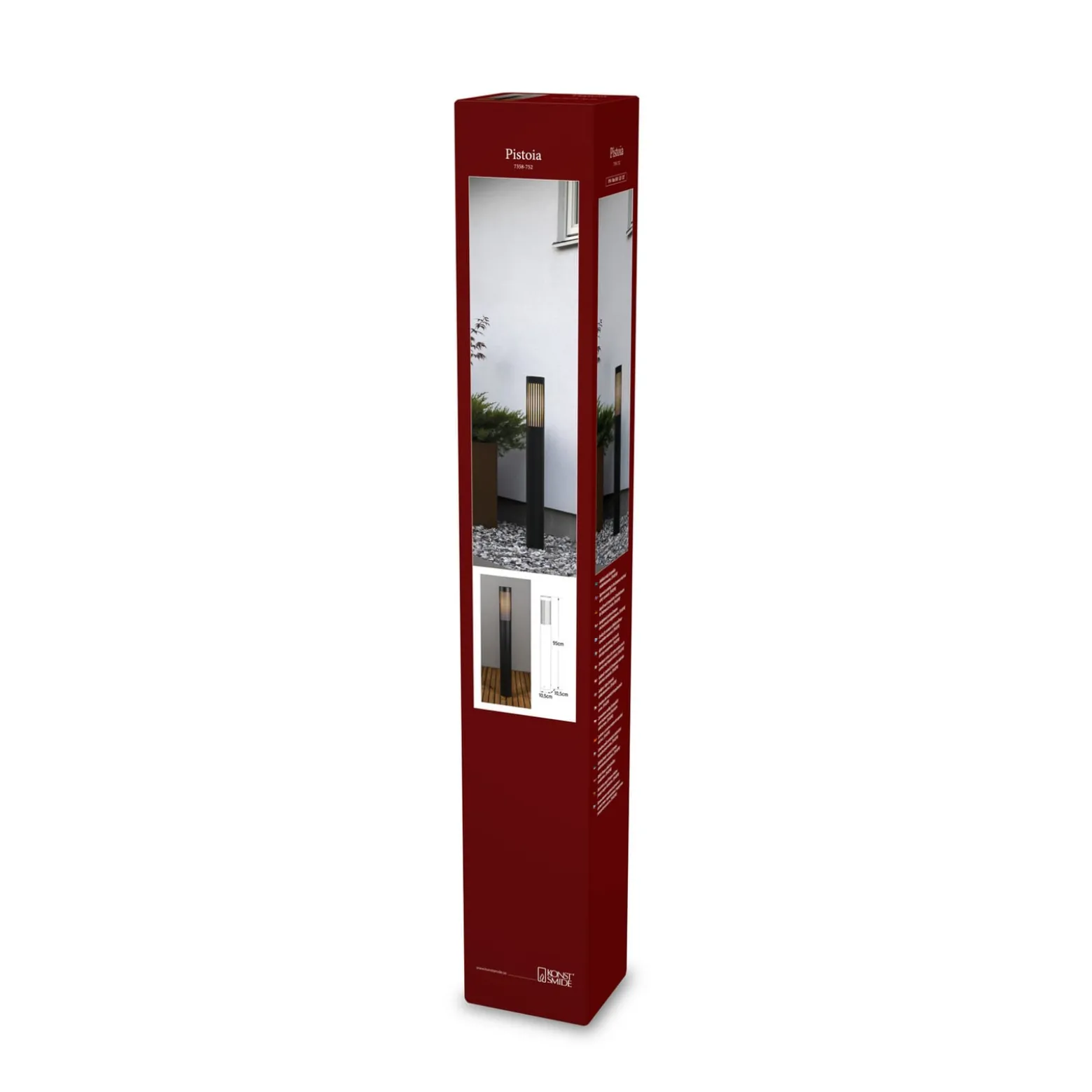 Wegelampe Pistoia, schwarz, Höhe 95 cm, Metall, IP54