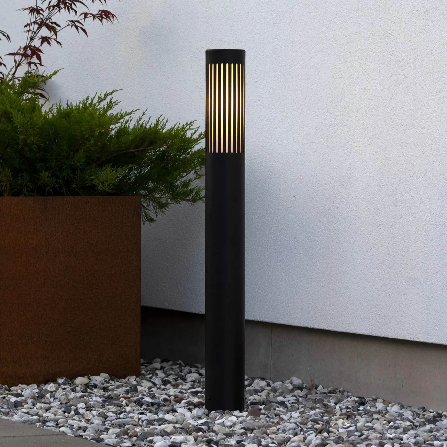 Wegelampe Pistoia, schwarz, Höhe 95 cm, Metall, IP54
