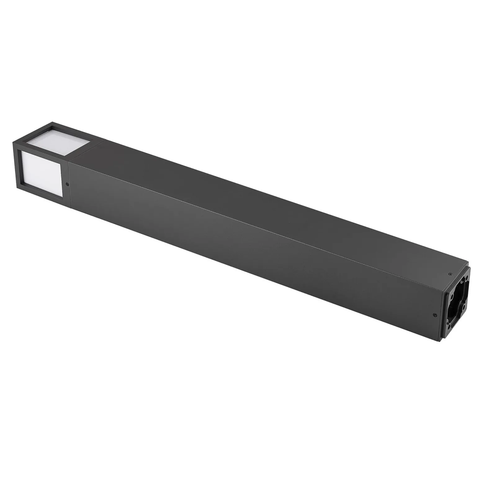 Wegeleuchte Facado II, Höhe 100 cm, eckig, dunkelgrau/opal