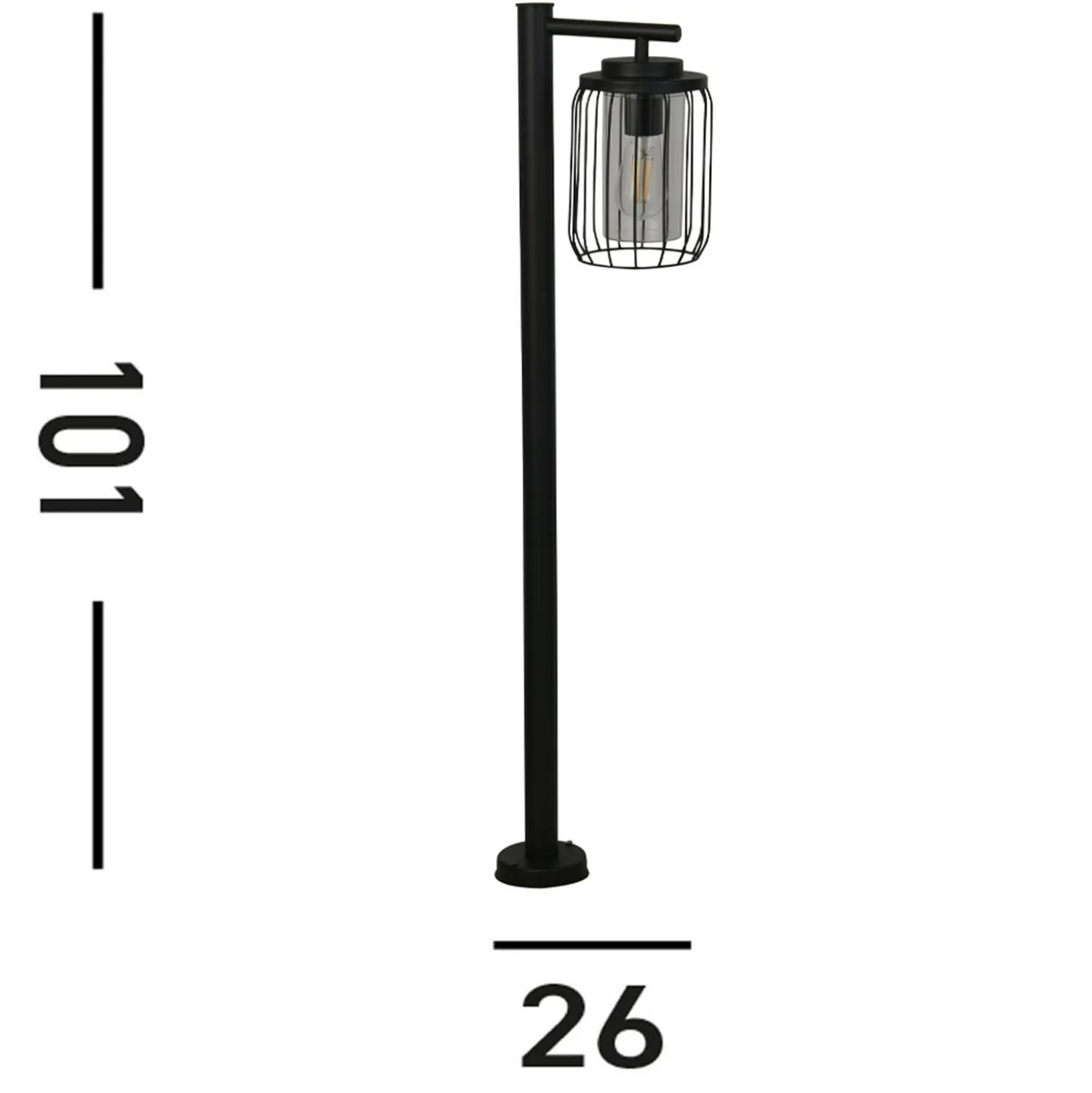 Wegeleuchte Reed, IP44, schwarz, Höhe 100 cm, Metall