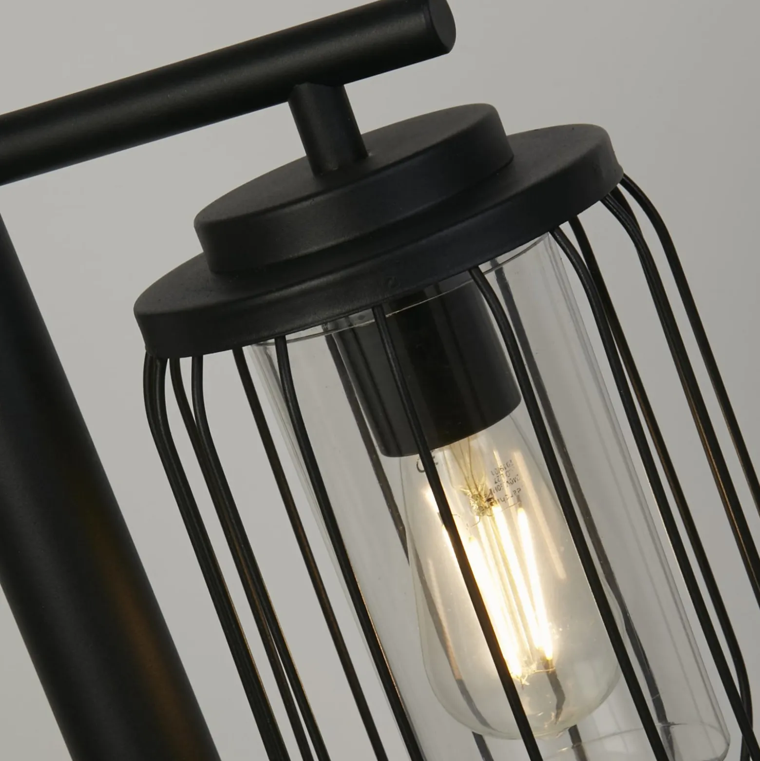 Wegeleuchte Reed, IP44, schwarz, Höhe 100 cm, Metall