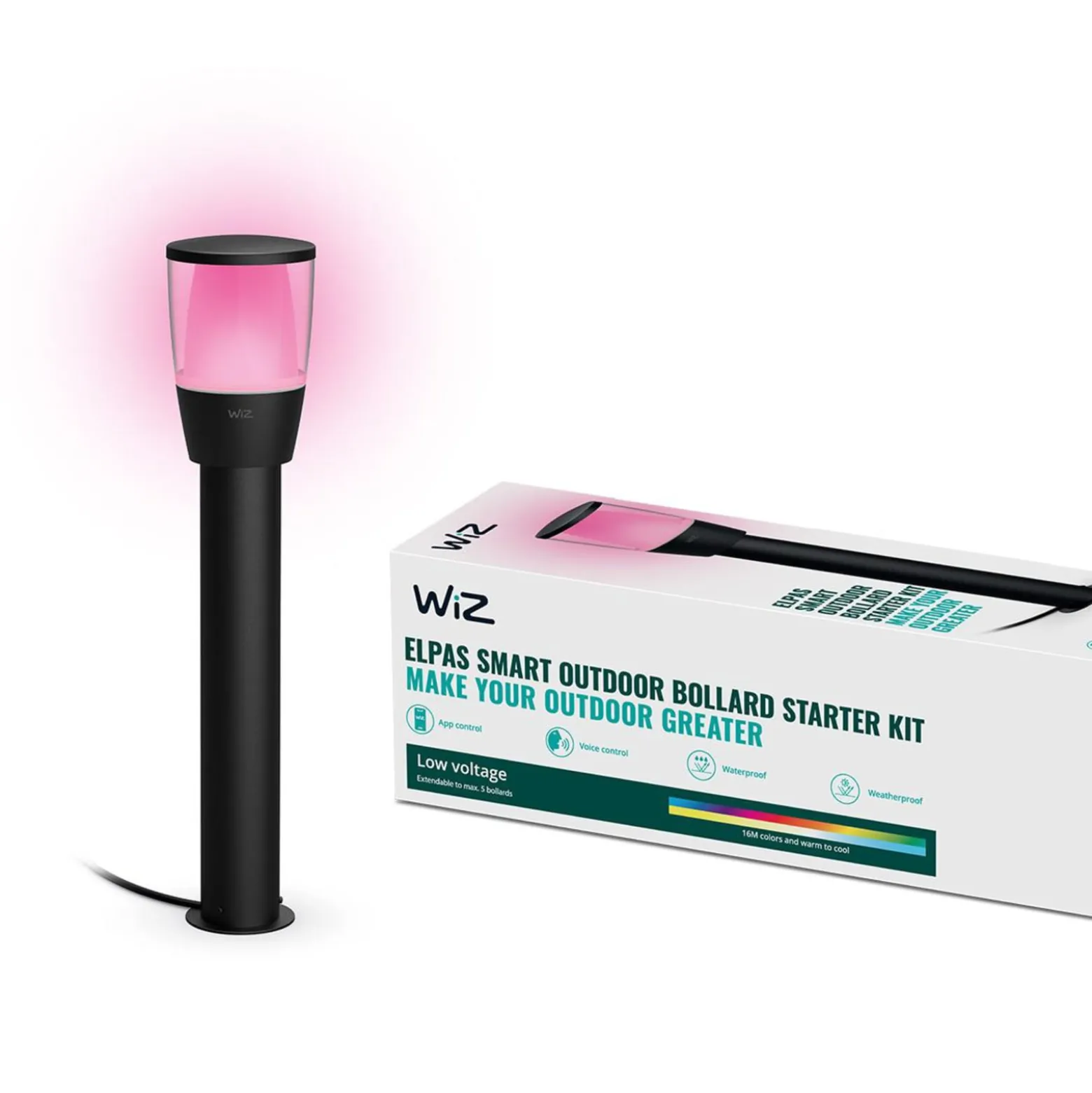 WiZ Elpas LED-Wegeleuchte schwarz RGBW Starter Set