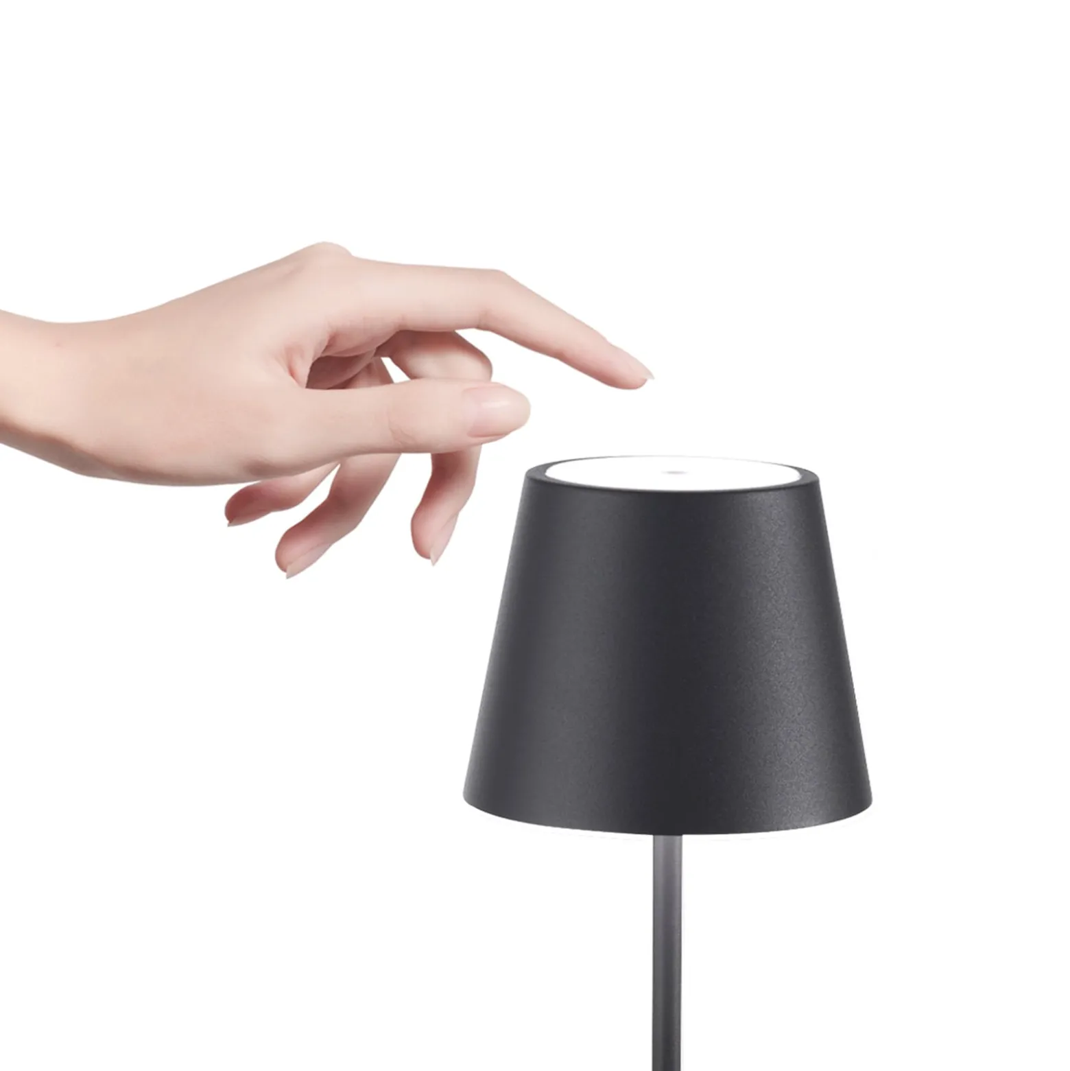 Zafferano Poldina mini Akku-Tischlampe IP65 grau